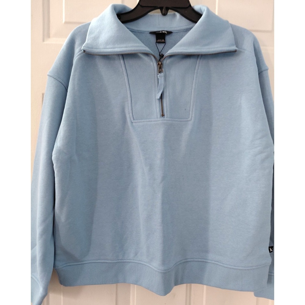 Eddie Bauer Women's Quater Zip Pullover Blue Med.